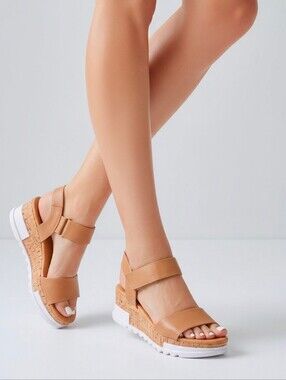 Katliu Womens Tan Slingbacks W Platform   8